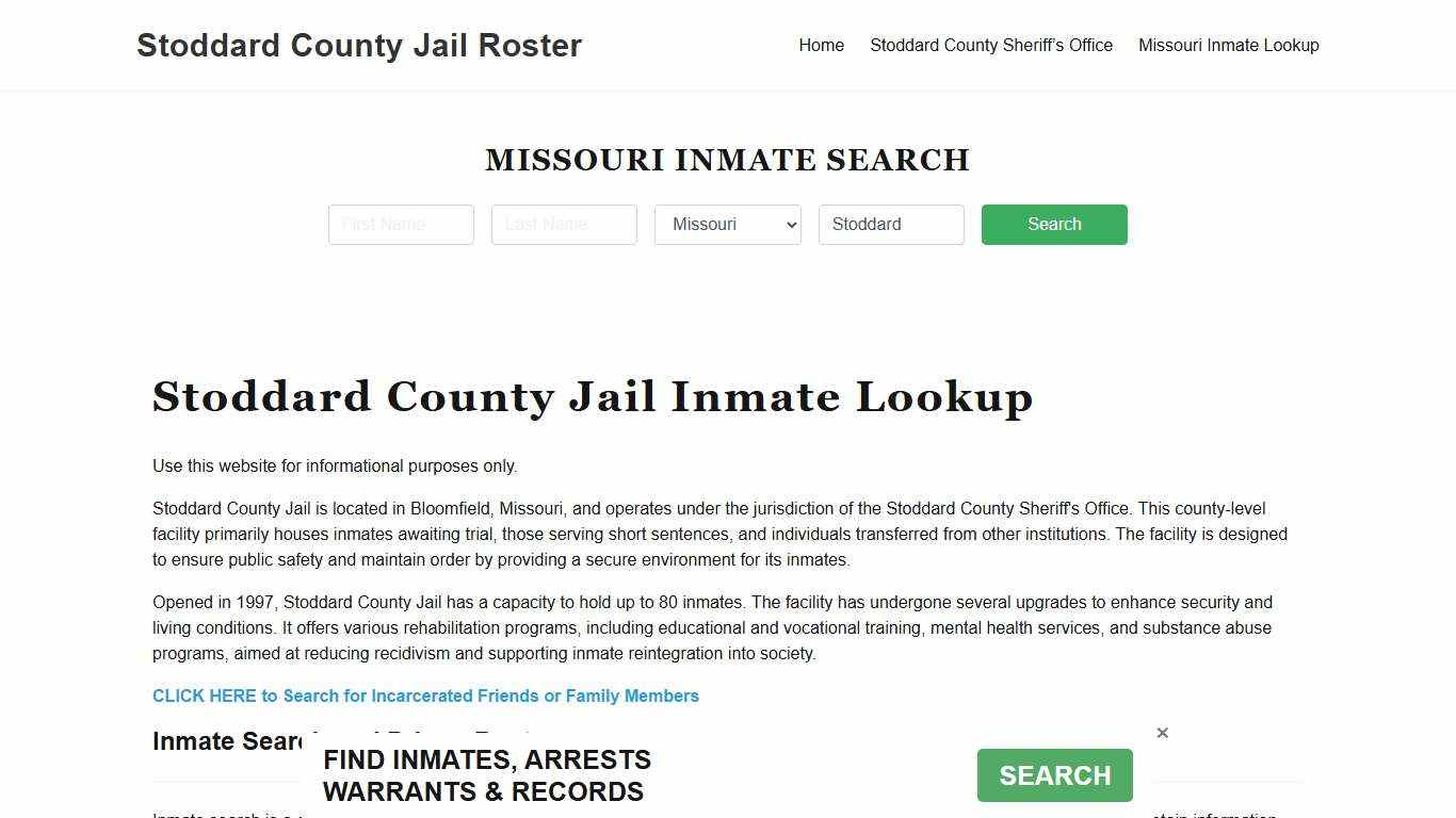 Stoddard County Jail Roster Lookup, MO, Inmate Search